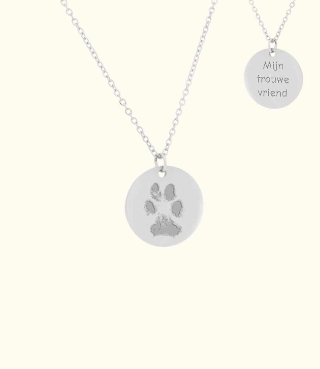 Unieke Ketting Gegraveerd Met De Pootafdruk Van Jouw Hond