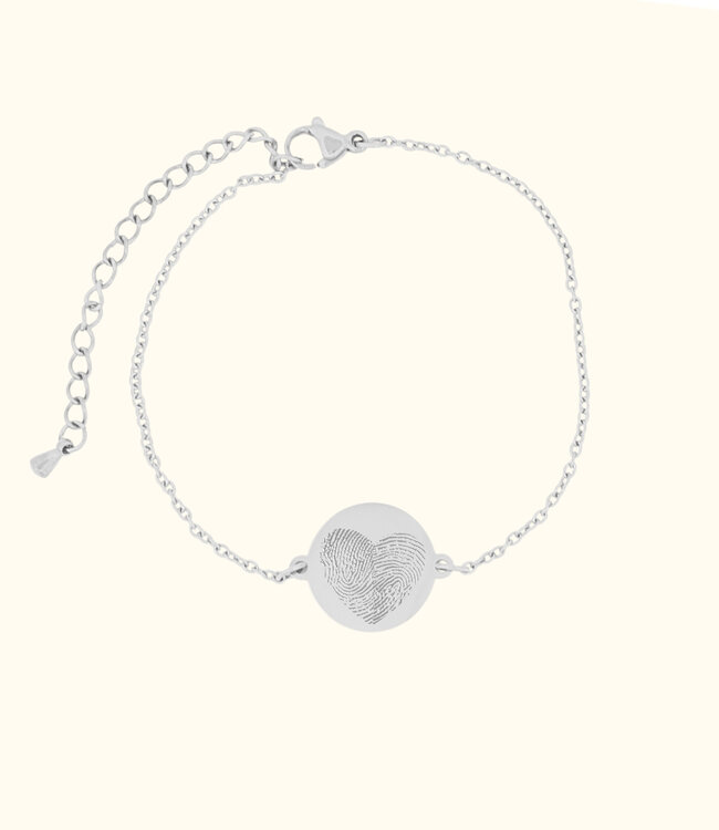 Persoonlijke Armband met Vingerafdruk op Muntvormig Ontwerp