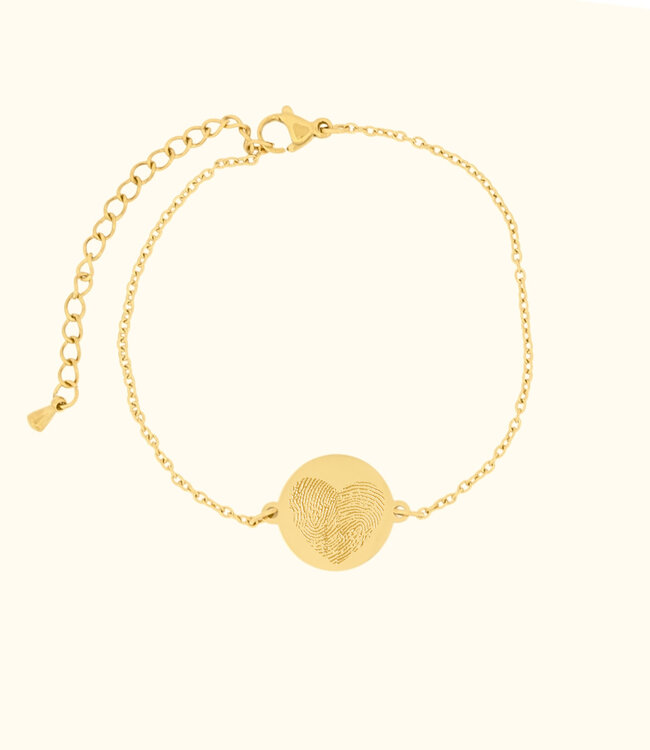 Persoonlijke Armband met Vingerafdruk op Muntvormig Ontwerp