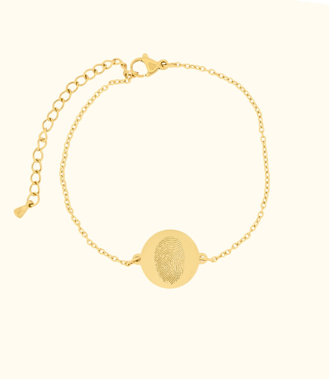 Persoonlijke Armband met Vingerafdruk op Muntvormig Ontwerp
