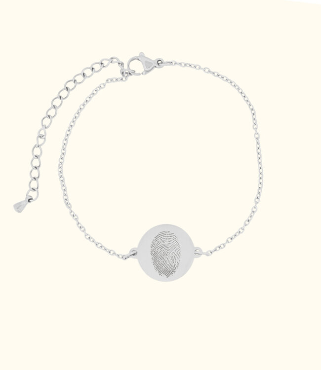 Persoonlijke Armband met Vingerafdruk op Muntvormig Ontwerp