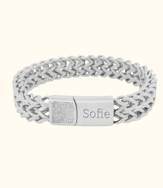Briansa Vingerafdruk Schakelarmband RVS