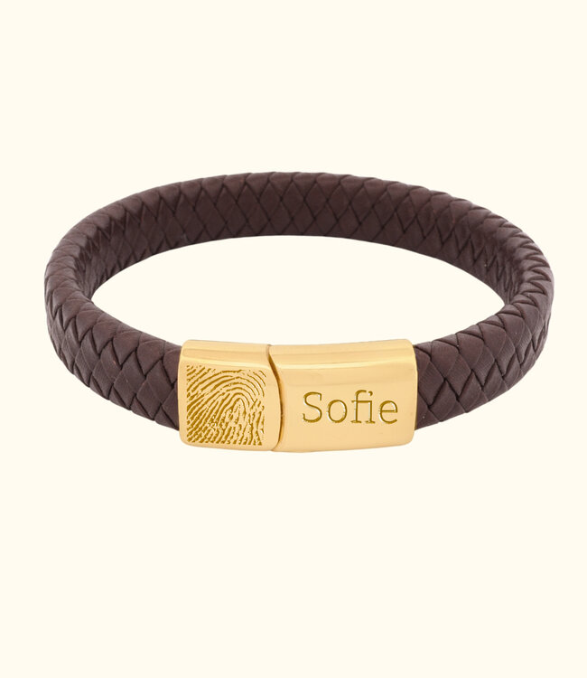 Creëer een Unieke leren Armband met Jouw naam en Vingerafdruk