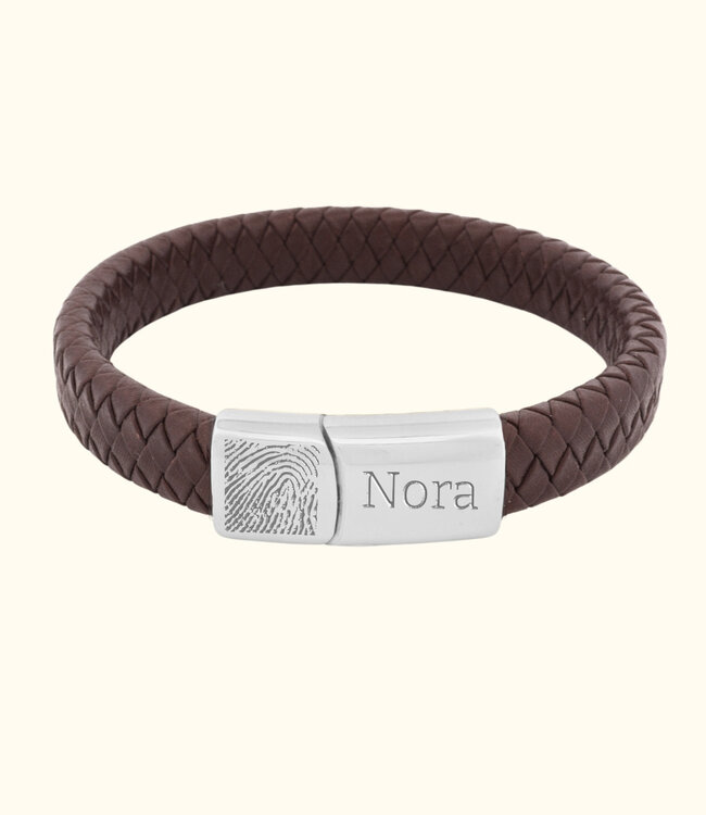 Creëer een Unieke leren Armband met Jouw naam en Vingerafdruk
