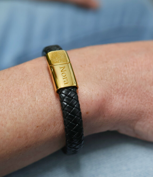 Creëer een Unieke leren Armband met Jouw naam en Vingerafdruk