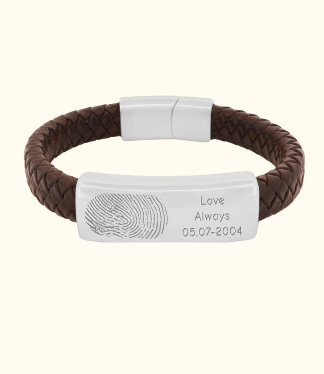 Een Persoonlijke Vingerafdruk in een Stijlvolle Heren Armband