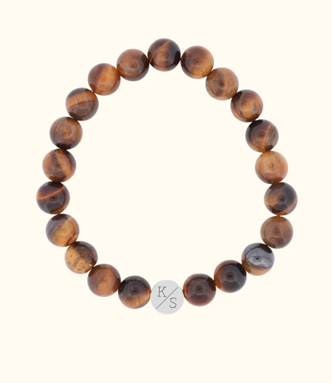 Tijgeroog Kralen Armbanden met persoonlijke initialen
