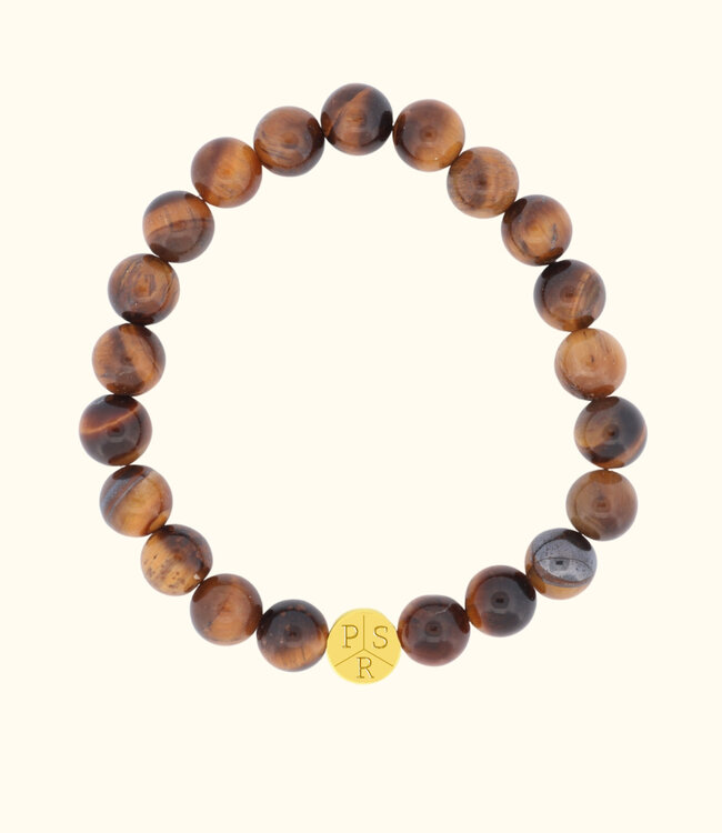 Tijgeroog Kralen Armbanden met persoonlijke initialen