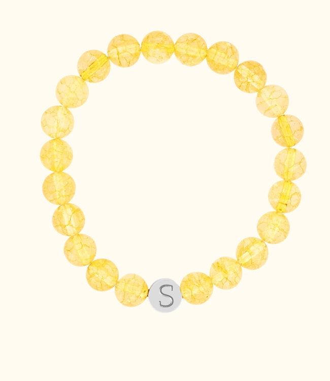 Citrien Kralen Armbanden met persoonlijke initialen