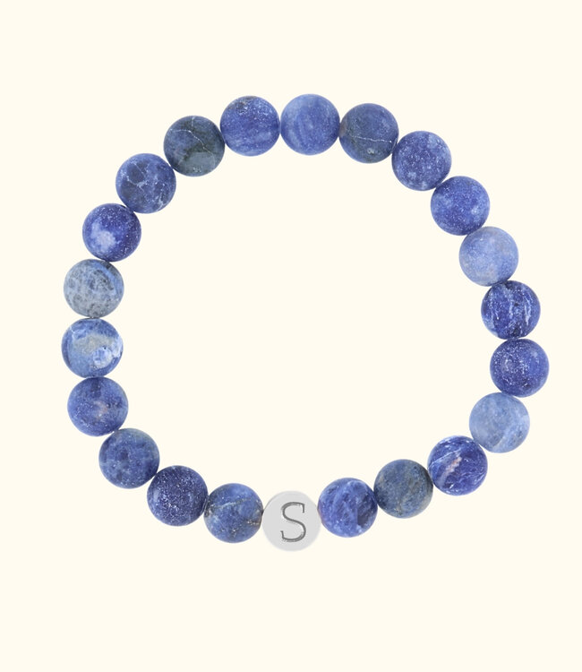 Sodaliet Kralen Armbanden met persoonlijke initialen