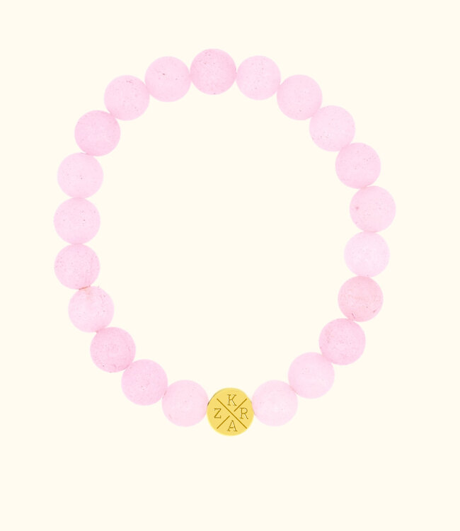 Rozenkwarts Kralen Armbanden met persoonlijke initialen