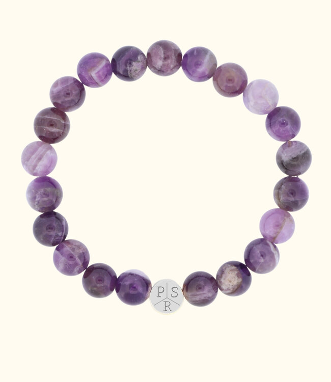 Amethist Kralen Armbanden met persoonlijke initialen