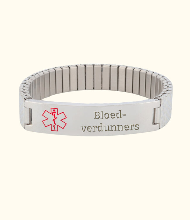 Roestvrijstalen Armband met Gegraveerde Medische Informatie voor Noodgevallen