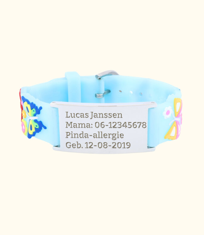 Handig SOS Armbandje met mooie Vlinder print