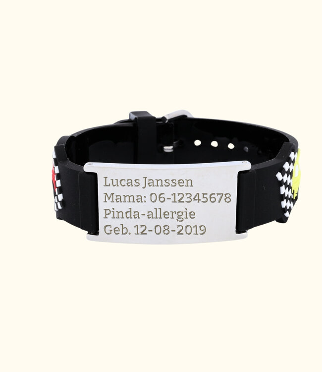 Handig SOS Armbandje met Leuke Racing print