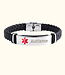 SOS Armband van leer Gegraveerd met medische gegevens