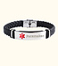 SOS Armband van leer Gegraveerd met medische gegevens