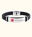 SOS Armband van leer Gegraveerd met medische gegevens