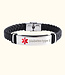 SOS Armband van leer Gegraveerd met medische gegevens