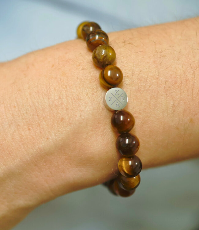 Tijgeroog Kralen Armbanden met persoonlijke initialen