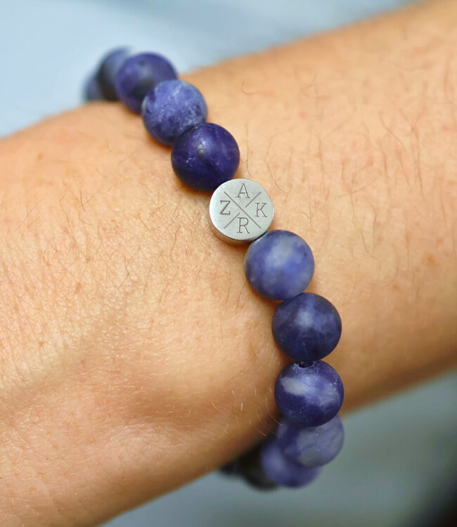 Sodaliet Kralen Armbanden met persoonlijke initialen