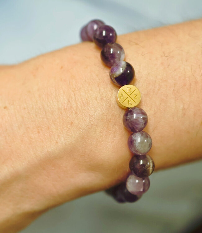 Amethist Kralen Armbanden met persoonlijke initialen