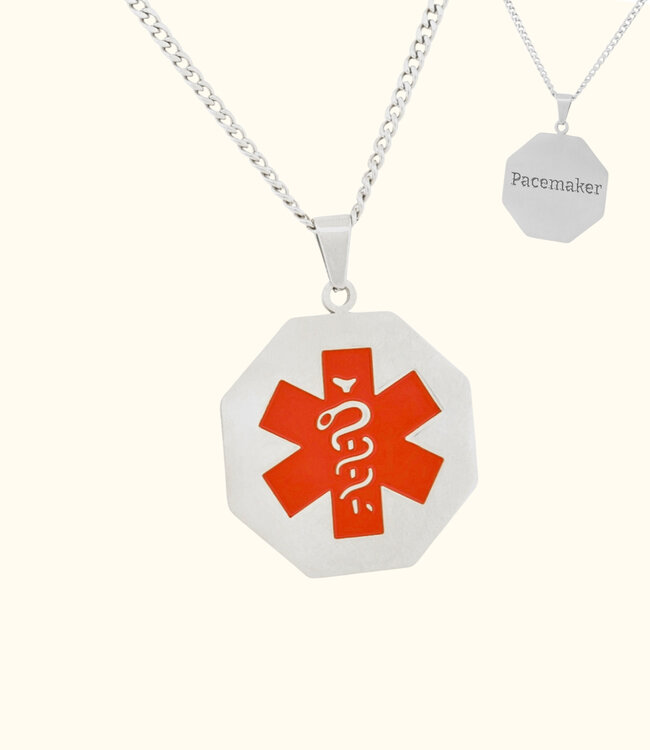 Graveerbare Medische ID-Ketting Met Esculaap Voor Essentiële Gegevens