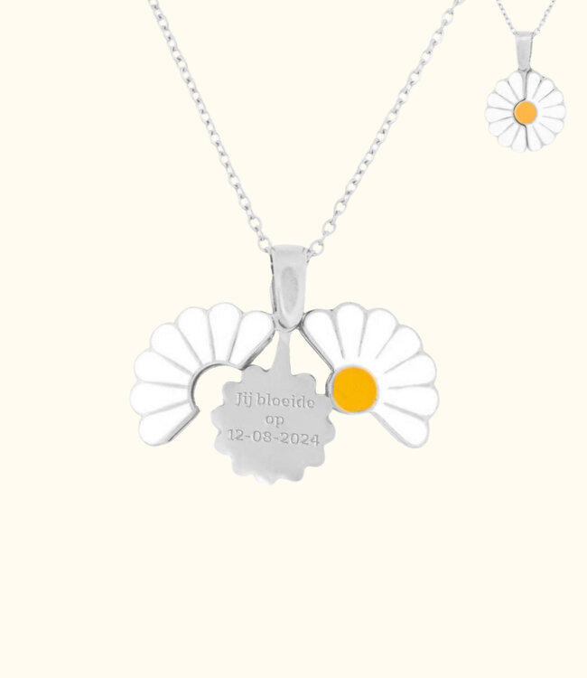 Liefdevolle Madelief Ketting Met Verborgen Boodschap