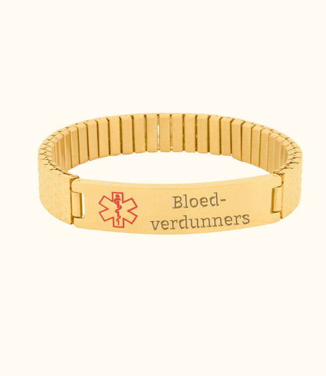 Stretch Armband met Gegraveerde Medische Informatie