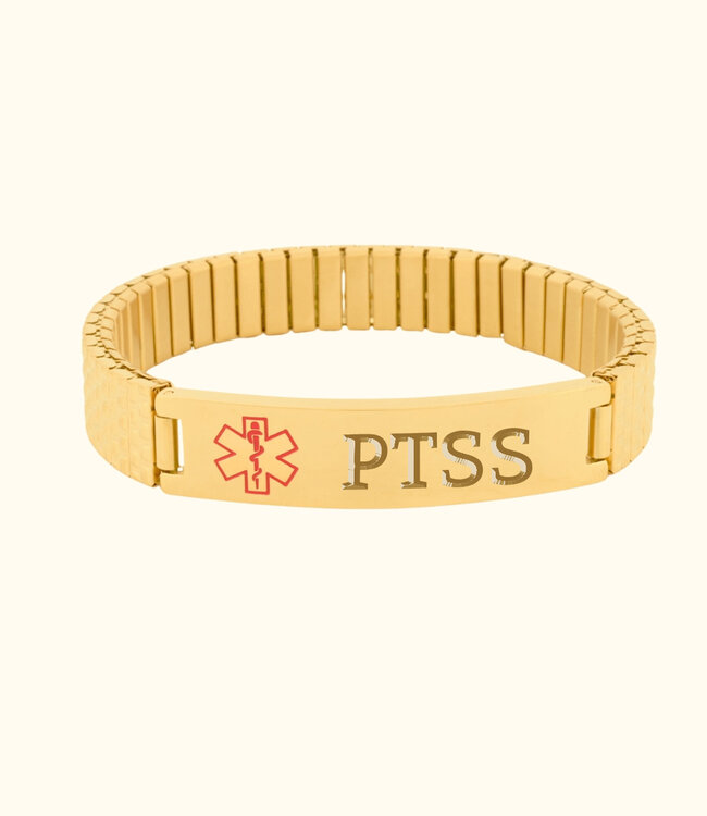 Stretch Armband met Gegraveerde Medische Informatie