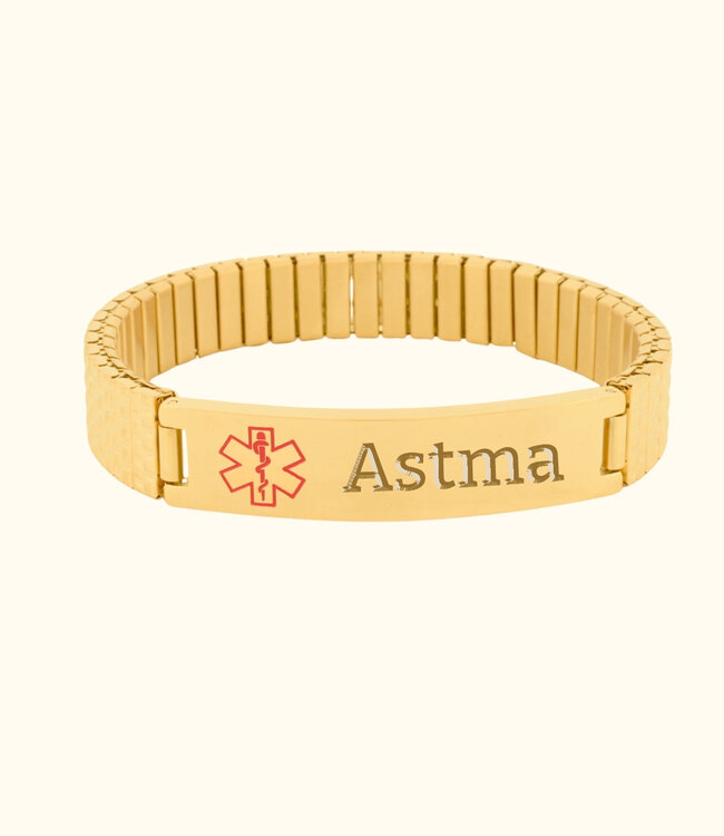 Stretch Armband met Gegraveerde Medische Informatie