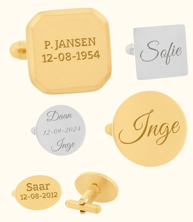 Gegraveerde manchetknopen met jouw naam