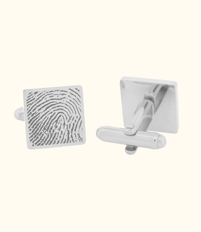 Stijlvolle manchetknopen gegraveerd met vingerafdruk