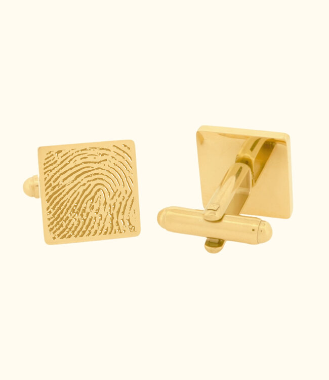 Stijlvolle manchetknopen gegraveerd met vingerafdruk