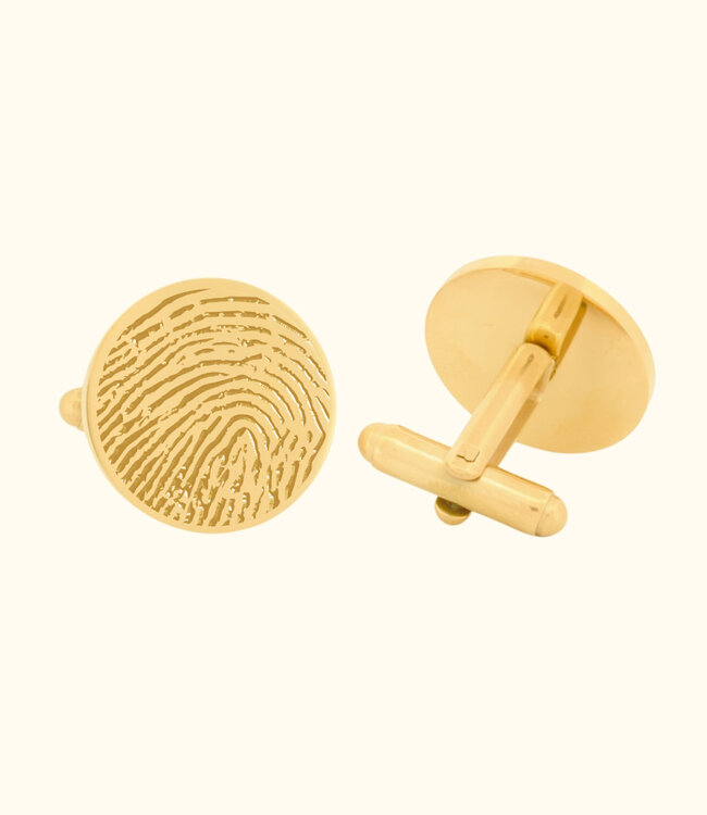 Stijlvolle manchetknopen gegraveerd met vingerafdruk