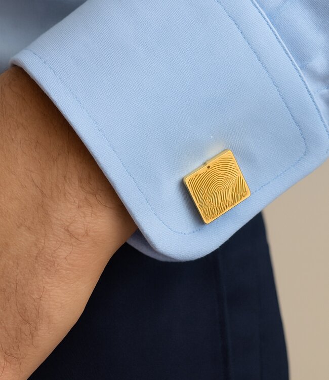 Stijlvolle manchetknopen gegraveerd met vingerafdruk