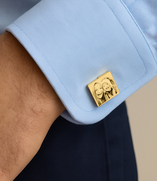 Manchetknopen gegraveerd met jouw foto