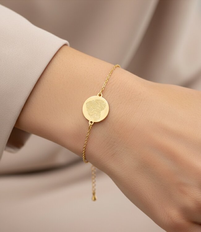 Persoonlijke Armband met Vingerafdruk op Muntvormig Ontwerp