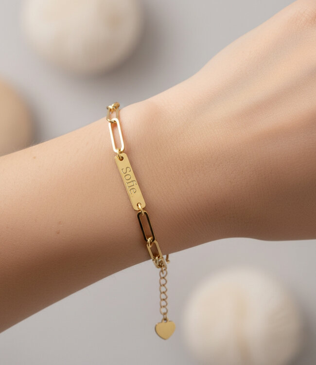 Elegante Dames Armband Met Graveerplaatjes Voor Persoonlijke Namen