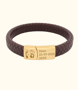 Briansa Hand Voetafdruk Armband Van Leer