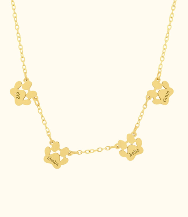 Ketting met pootjes draag jouw huisdier altijd dicht bij je hart
