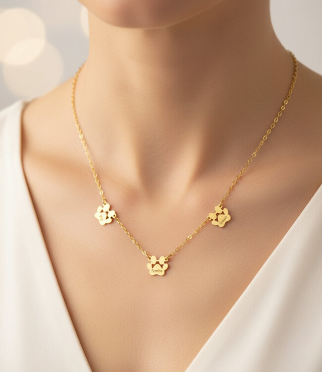 Ketting met pootjes draag jouw huisdier altijd dicht bij je hart