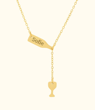Briansa Ketting Met Wijnfles En Glas