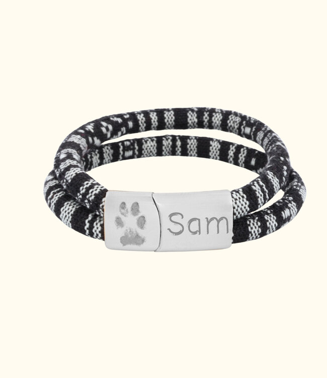 Pootafdruk Koord Armband Ibiza draag de liefde voor je huisdier in stijl