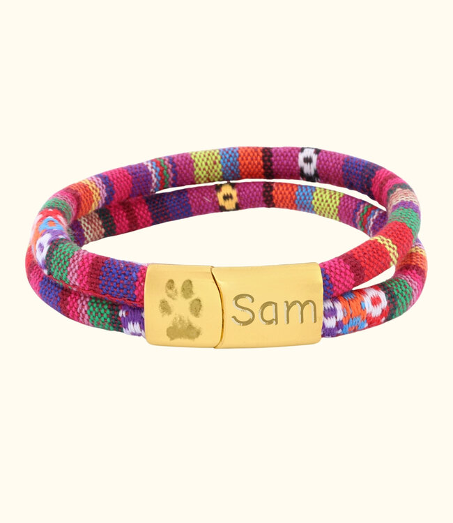 Pootafdruk Koord Armband Ibiza draag de liefde voor je huisdier in stijl