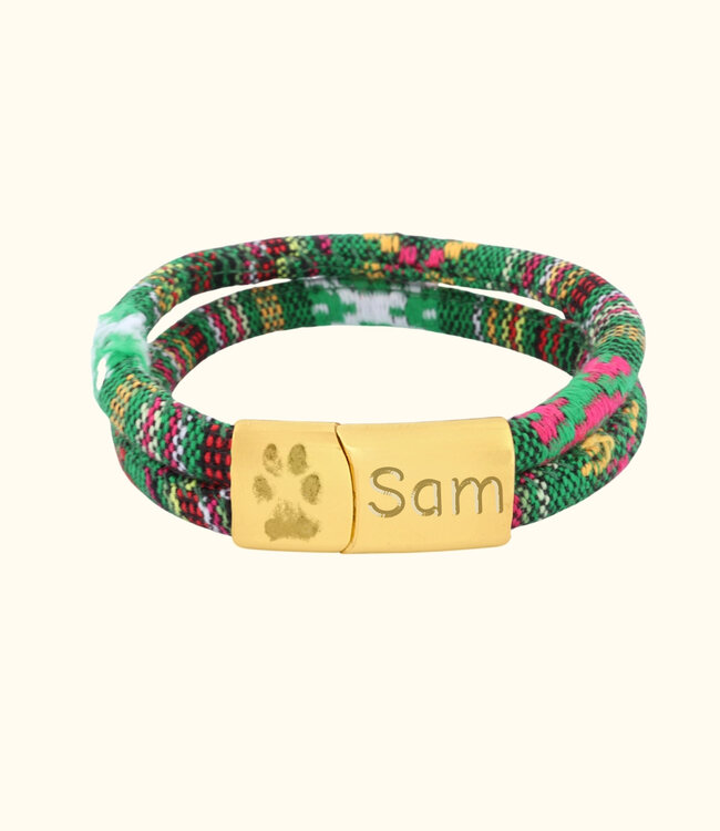 Pootafdruk Koord Armband Ibiza draag de liefde voor je huisdier in stijl