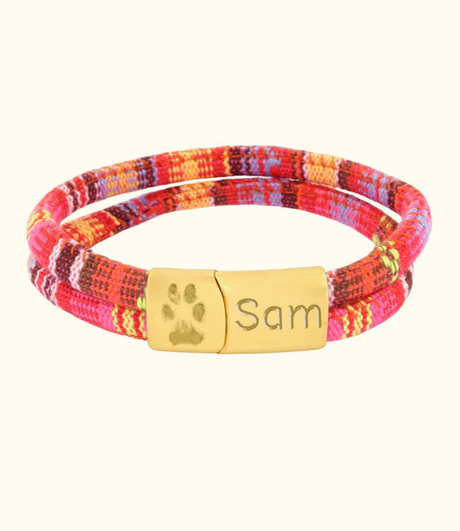 Pootafdruk Koord Armband Ibiza draag de liefde voor je huisdier in stijl