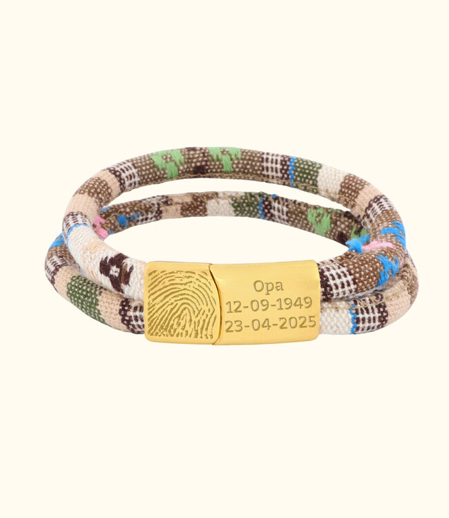 Vingerafdruk Koord Armband Ibiza draag een stukje van je dierbare dichtbij