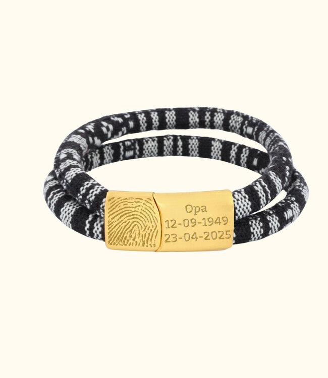 Vingerafdruk Koord Armband Ibiza draag een stukje van je dierbare dichtbij