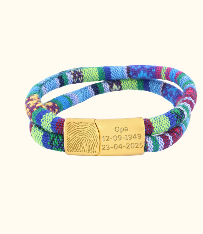 Vingerafdruk Koord Armband Ibiza draag een stukje van je dierbare dichtbij